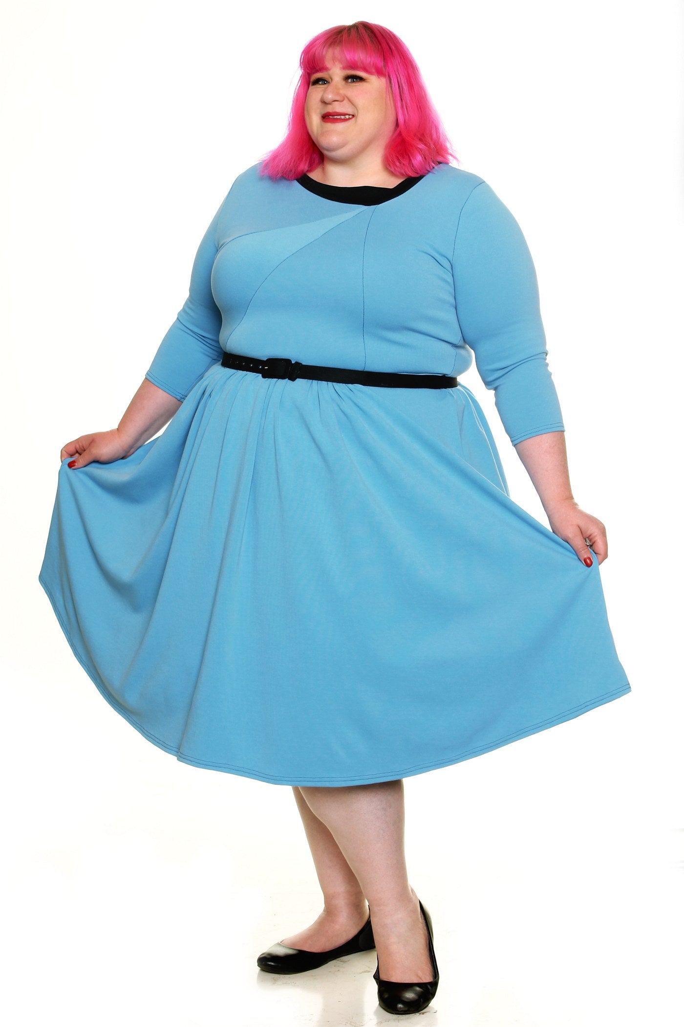 Original Retro Swing Dress in Blue Pop Galaxy Clothing Original Retro Swing Dress in Blue Pop Galaxy Clothing