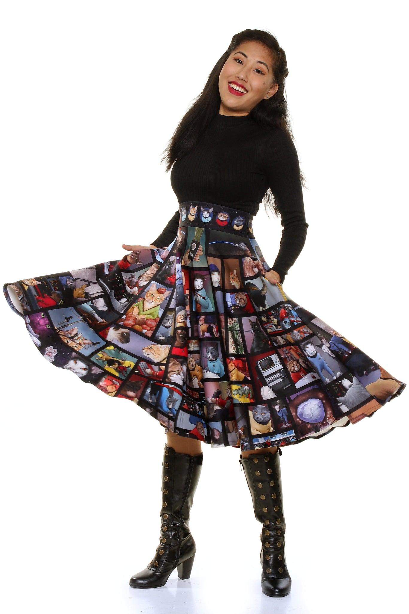 Star Trek™ TOS CATS Midi Skirt – Pop Galaxy Clothing